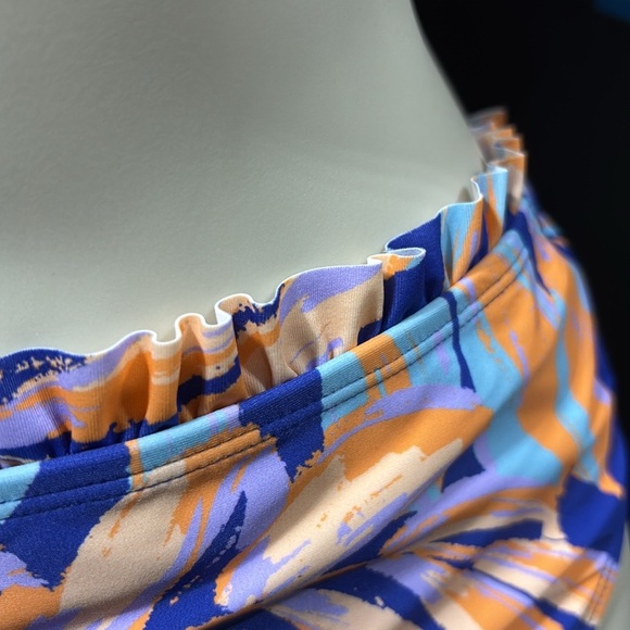 Cupshe High Waist ruffle trim,removable pads bralette top,adjustable straps - Picture 6 of 13